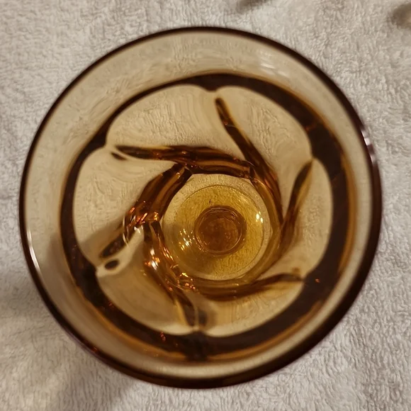 Elegant Vintage Amber Jamestown Fostoria Water Goblet  | Set of 3 - Picture 6 of 11
